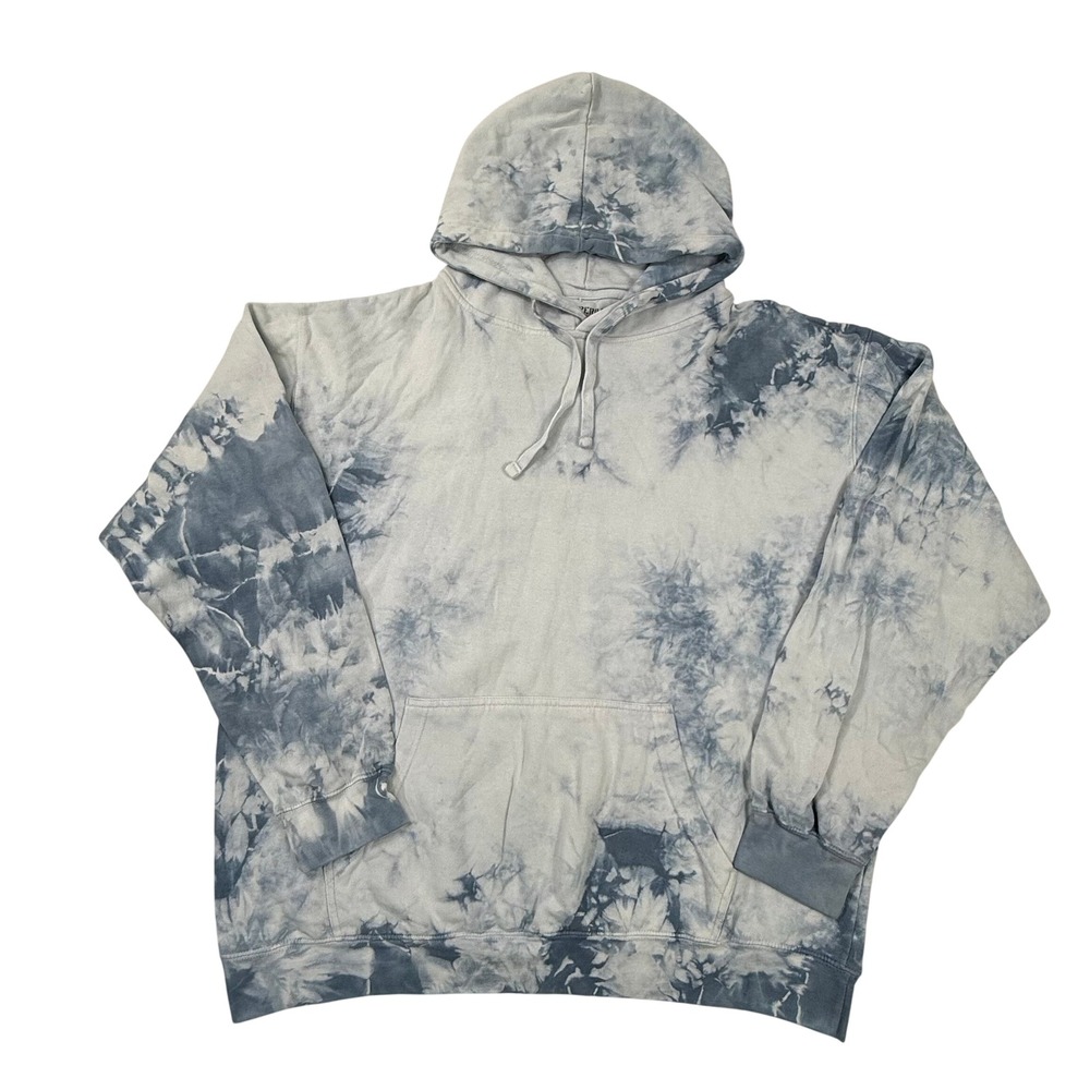 Paperbacks Mens XXL Blue White Tie Dye Hoodie Hand Dyed California Streetwear